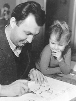 Erich Ohser mit Sohn Christian