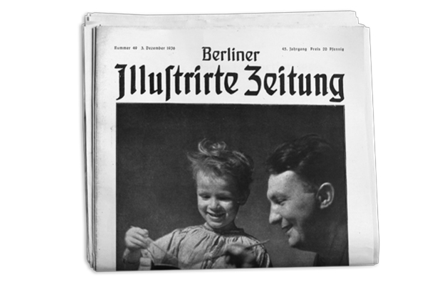 BIZ-Titelseite »Vater und Sohn … wie sie wirklich aussehen«; Foto: Max Ehlert, BIZ 49/1936